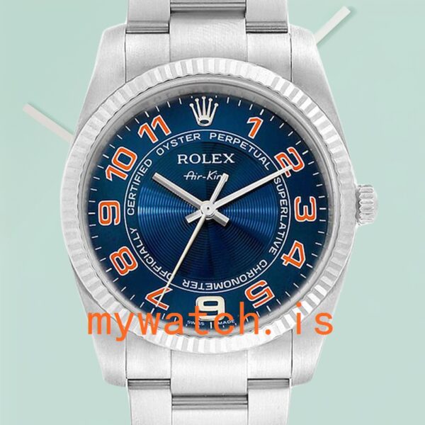 Rolex Air-King 36mm Mens 114234BLAO Stainless Steel: Genuine vs. Replica